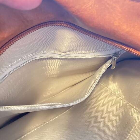 Hobo Crossbody Vegan Chestnut Brown Leather Shoulder Bag - Picture 6 of 9